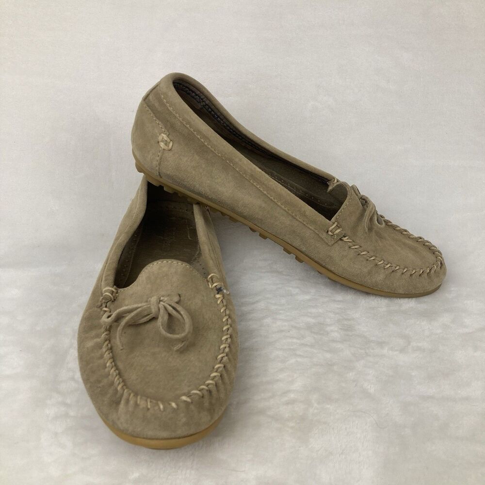 LL Bean Brown Suede Slip-On Moccasins Loafers Driving Shoes Womans 7.5 M Comfort